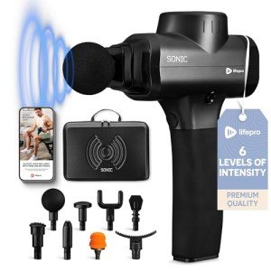 Sonic Handheld Deep Tissue Massage Gun with 8 Heads