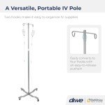 Drive Medical Economy Removable Top I. V. Pole, Silver Vein