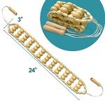 Deston Wooden Back Massager Roller Strap for Pain Relief