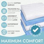 Premium Quality Bed Pad, Quilted, Waterproof, and Washable, 34" x 52" Underpad Sheet Protector for Children or Adults with Incontinence (34”x 52” (500 Washes ) Pack of 2