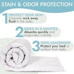 Premium Quality Bed Pad, Quilted, Waterproof, and Washable, 34" x 52" Underpad Sheet Protector for Children or Adults with Incontinence (34”x 52” (500 Washes ) Pack of 2