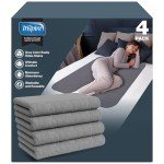Inspire Underpads | Stain Hiding Gray - Reusable Incontinence Bed Pads Waterproof Mattress Pad | Disposable Bed Pads for Adults Pee Pads | Incontinence Pads for Beds, Dog Pads (34 X 36 - 4 Pack)