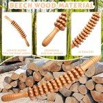 Curved Wood Massage Roller for Lymphatic Drainage