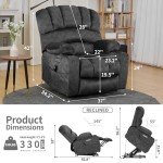Electric Lift Massage Recliner for Seniors - Gray