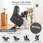 Electric Lift Massage Recliner for Seniors - Gray
