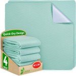 GREEN LIFESTYLE® Washable Underpads - Heavy Absorbency Reusable Bedwetting Incontinence Pads for Kids, Adults, Elderly, and Pets - Toddler Mattress Pads for Bed, Sofa, Floor (Pack of 4 - 34x36)