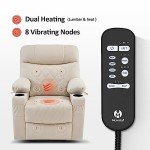MCombo Power Lift Recliner Chair with Massage - Cream