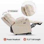 MCombo Power Lift Recliner Chair with Massage - Cream