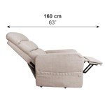 Beige Electric Recliner Chair with Lift Assist