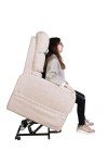 Beige Electric Recliner Chair with Lift Assist