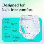 Because Adult Incontinence Underwear for Sensitive Skin - Women - Premium Overnight Disposable Briefs, Anti Odor - White, Large - Absorbs 6 Cups - 14 Count (Pack of 1)