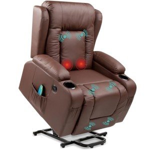 Electric Power Lift Massage Recliner Chair - Brown