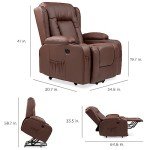 Electric Power Lift Massage Recliner Chair - Brown