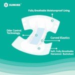 SUNKISS TrustPlus Adult Diapers with Maximum Absorbency, Disposable Incontinence Briefs with Tabs for Men and Women, Odor Control, Large, 15 Count