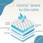 NorthShore MegaMax Adult Overnight Diapers, 12-Hour Tab-Style, Medium, 10 Count Bag, White, 32-44 inches, Unisex Incontinence Underwear