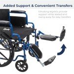 Drive Medical Blue Streak Wheelchair with Elevating Leg Rests