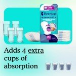 Because Premium Incontinence Booster Pads for Men and Women, Adds Extra Absorbency to Adult Diapers, Super Soft, Adhesive Strip Backing, Unisex, 20 Boosters