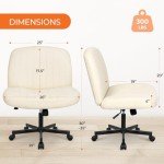Orange Ergonomic Armless Chair with Wheels