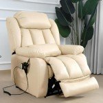 Large Dual Motor Leather Recliner Chair with Massage