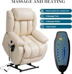Large Dual Motor Leather Recliner Chair with Massage
