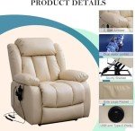 Large Dual Motor Leather Recliner Chair with Massage