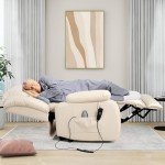 Large Dual Motor Leather Recliner Chair with Massage