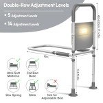 Adjustable Bed Rail for Seniors with Motion Light