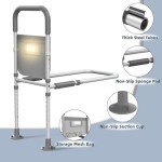Adjustable Bed Rail for Seniors with Motion Light