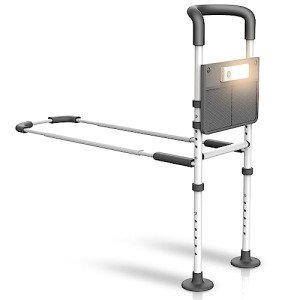 Adjustable Bed Rails with Light & Storage Pouch