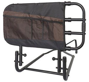 Adjustable Bed Rail with Organizer for Seniors