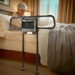 Adjustable Bed Rails with LED Light for Seniors