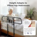 Adjustable Bed Rails with LED Light for Seniors