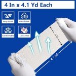 YesBes 24 Pack Gauze Rolls, 4 in x 4.1 Yards, Premium Gauze Wrap Roll for Wounds, Bandage Wrap Rolled Gauze, Mummy Wraps, Individually Wrapped