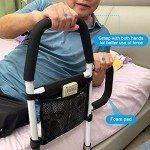 Bed Rails for Elderly with Grab Bars & Pocket