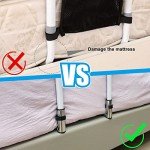 Bed Rails for Elderly with Grab Bars & Pocket