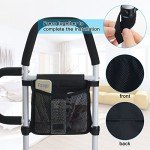 Bed Rails for Elderly with Grab Bars & Pocket