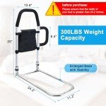 Bed Rails for Elderly with Grab Bars & Pocket