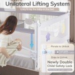 Omzer 3-Pack Toddler Bed Rails with Double Lock