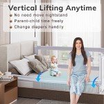 Omzer 3-Pack Toddler Bed Rails with Double Lock