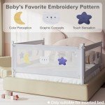 Omzer 3-Pack Toddler Bed Rails with Double Lock