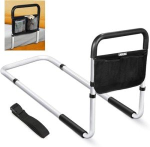 Adjustable Bed Rails for Senior Safety with Storage