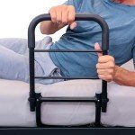 Adjustable Bed Rail for Elderly Safety - Black