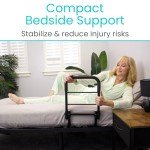 Adjustable Bed Rail for Elderly Safety - Black