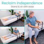 Adjustable Bed Rail for Elderly Safety - Black