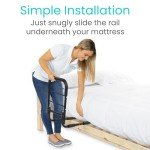 Adjustable Bed Rail for Elderly Safety - Black