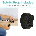 Adjustable Bed Rail for Elderly Safety - Black