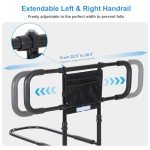 Adjustable Bed Rails with Storage & Motion Light