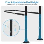 Adjustable Bed Rails with Storage & Motion Light