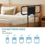 Adjustable Bed Rails with Storage & Motion Light