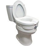 Carex E-Z Lock Raised Toilet Seat and Toilet Riser, 5 Inch Height Toilet Lift Seat Riser for Elderly and Handicap - Fits and Locks to Round or Elongated Toilets, Elevated Toilet Seat
